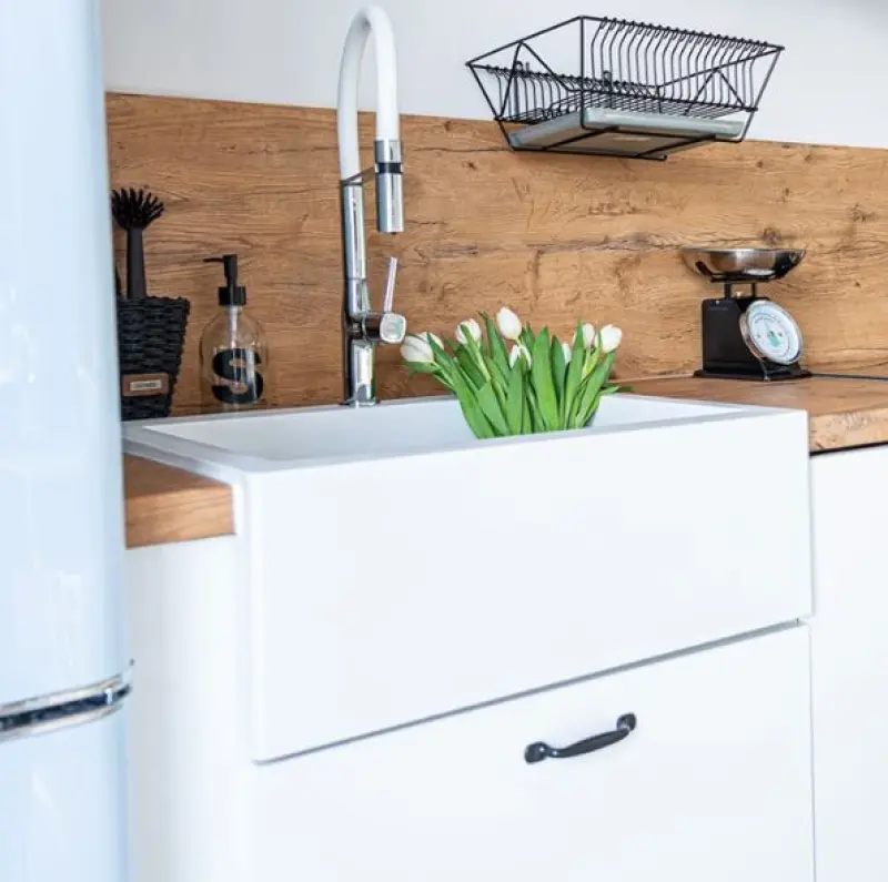 Aquadesign Farmhouse intermediate or inset granite sink white 58x49cm 1208956331