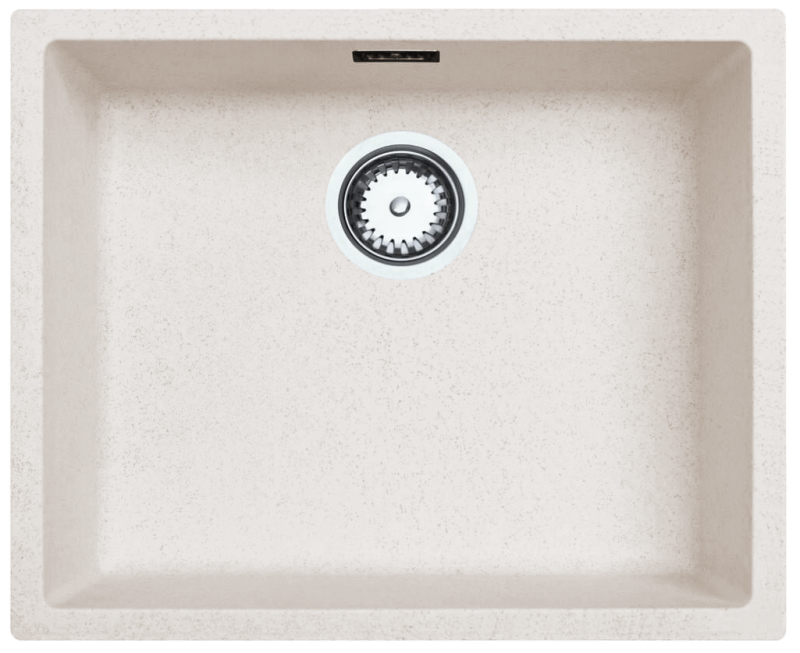 Sand cream sink 50x40cm undermount inset and flush-mounted with stainless steel plug 1208956399