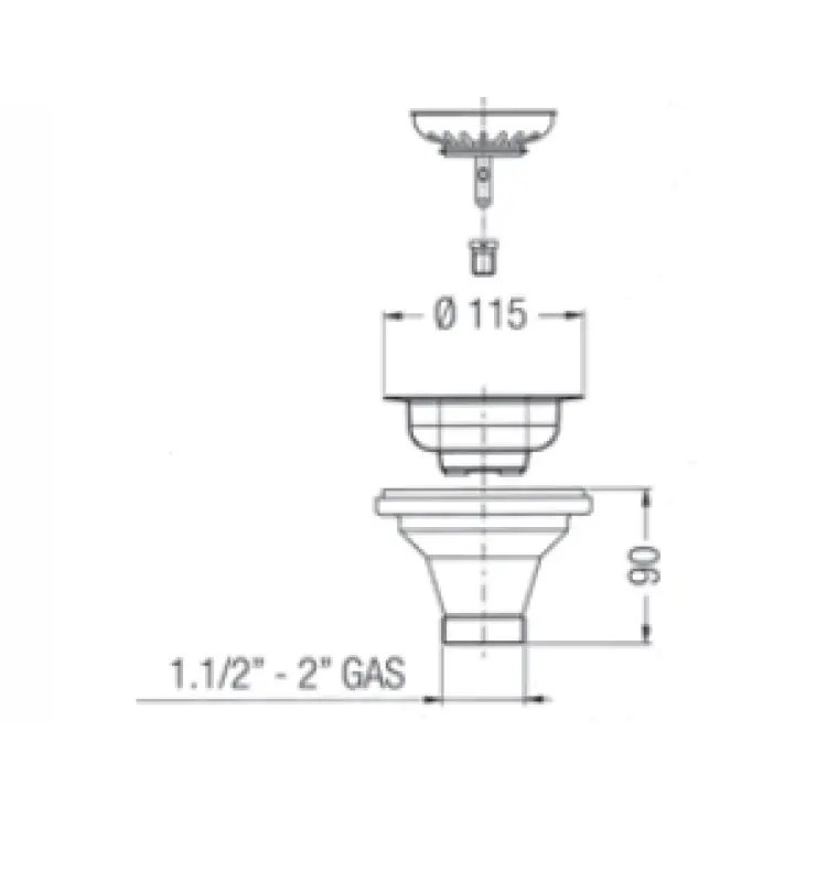 PB classic stainless steel drain set for a kitchen sink and basket strainer lockable 1208956476