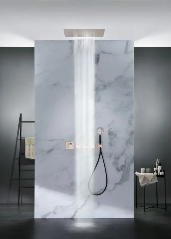 SB Square 316 Built-in Rain Shower Velvet Temptation with LED Chromotherapy and Waterfall Brushed PVD Black 1208956747