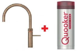 Quooker Fusion Round Brass Nature PRO3 Hot, cold, boiling water 3FRPTN