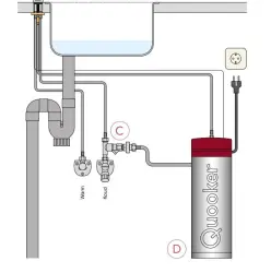 Quooker Fusion Round Brass Nature PRO3 Hot, cold, boiling water 3FRPTN