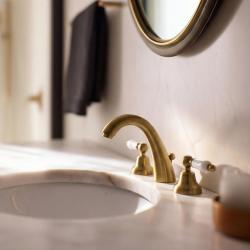 PB classic tap 3 hole high sink faucet White levers Bronze 1208956910