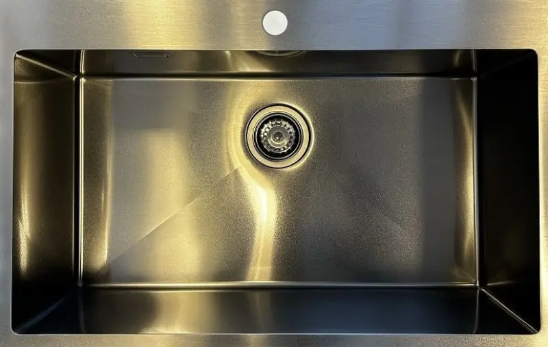 Ausmann Turt large gun metal sink PVD anthracite PVD 79x50mm with faucet hole undermount, flush mount and top mount 1208956940