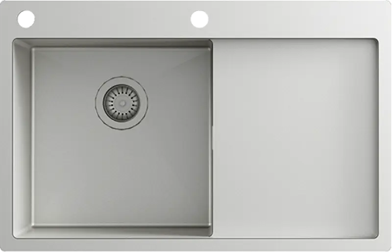 Ausmann Turt stainless steel sink with drainer right 780x500mm inset and flush-mounted 1208956954