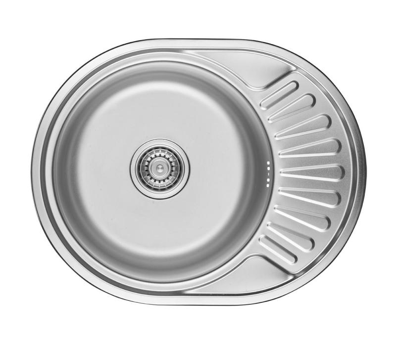 Ausmann Basic stainless steel inset sink with drainer reversible 57x45 cm including siphon 1208956973