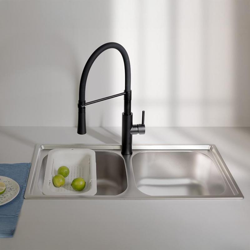 Ausmann Basic double stainless steel inset sink 78x43 cm including siphon 1208956995