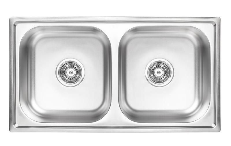 Ausmann Basic double stainless steel inset sink 78x43 cm including siphon 1208956995