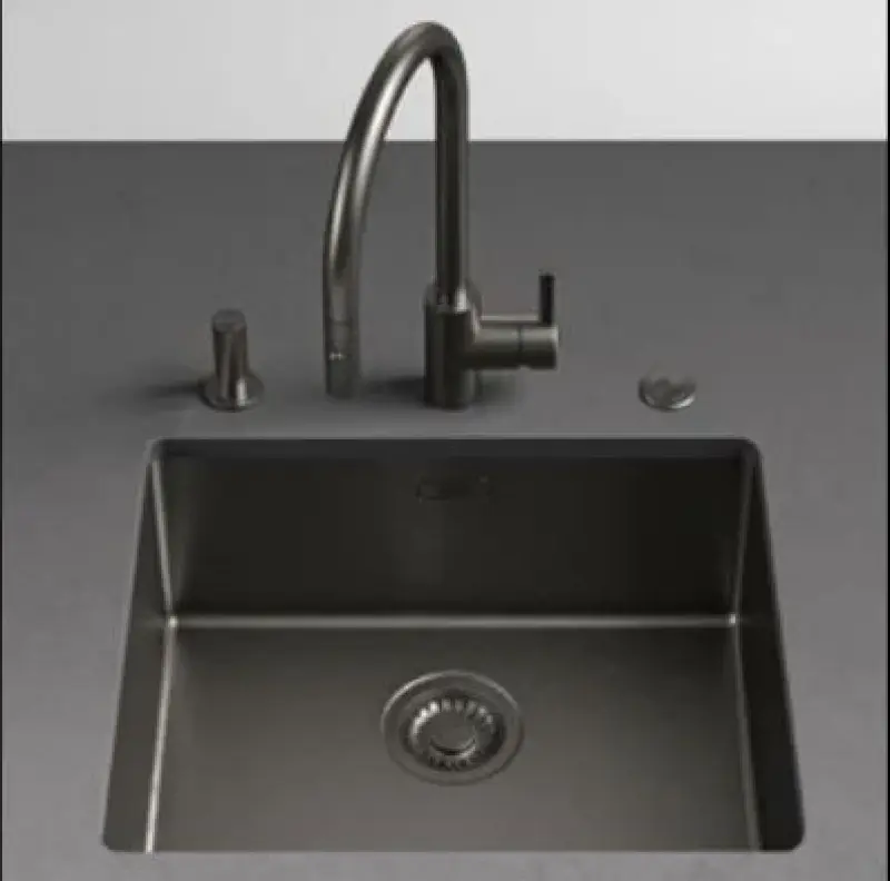 Franke Mythos Masterpiece BXM 210.40 PVD Gun Metal Sink 400x410mm Flush Mount and Undermount 127.0674.537