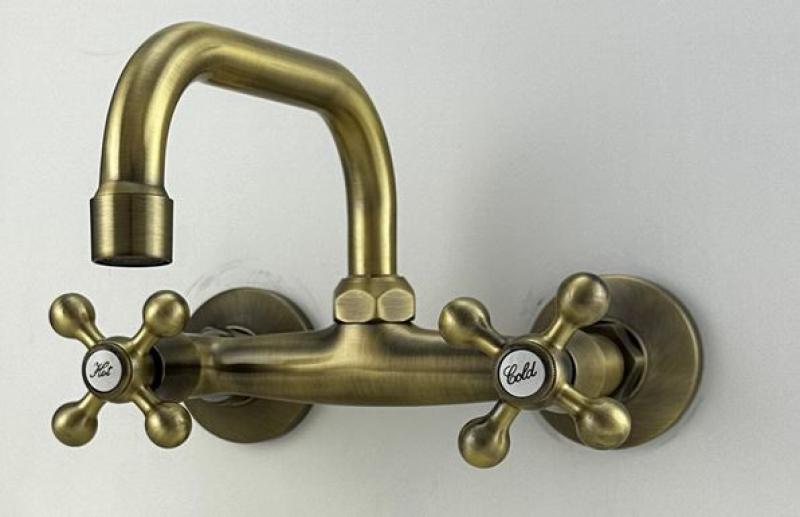 AquaTrimo Vivaldi classic kitchen wall tap above spout 21VV7066BN