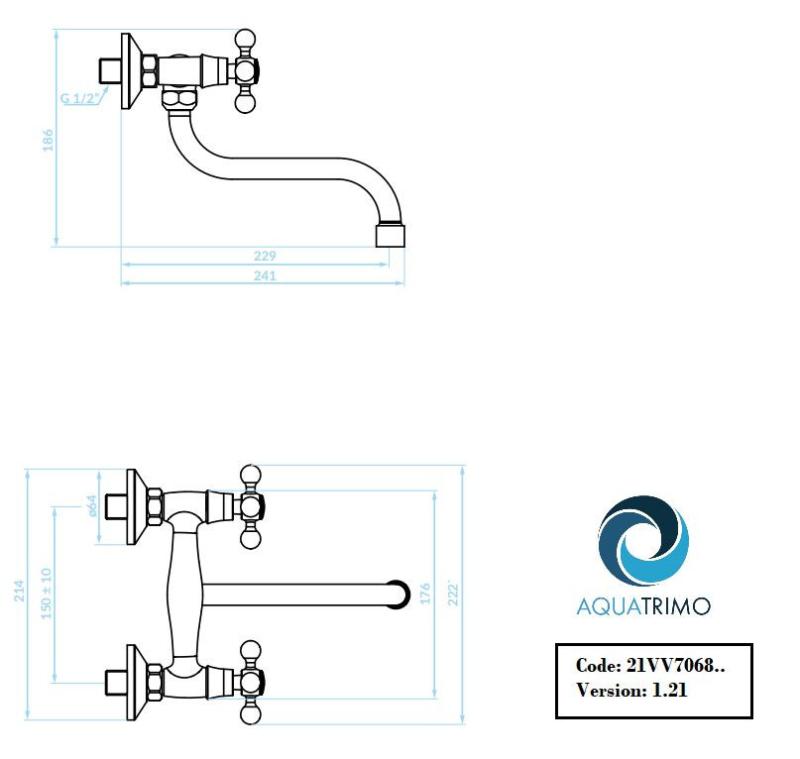 AquaTrimo Vivaldi  classic kitchen wall tap bronze 21VV7068BN