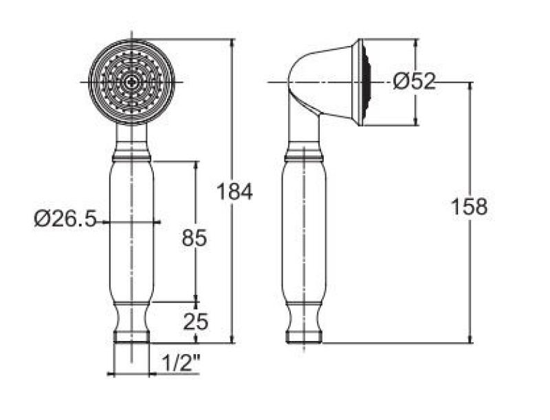 PB Classic bronze hand shower with white handle 1208957104