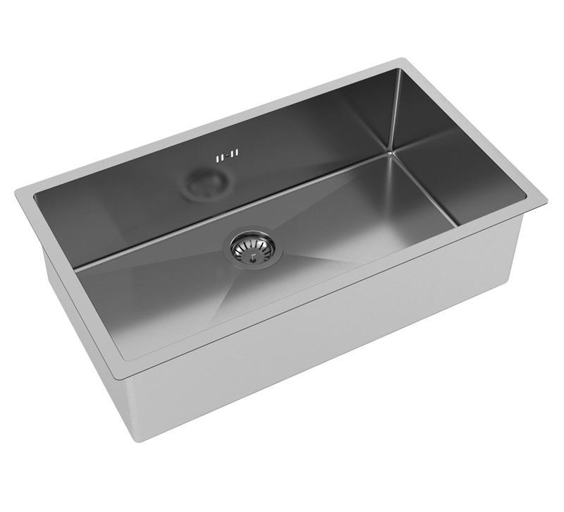 Ausmann Oder large stainless steel sink 74x40cm flush-mounted undermount and inset extra deep 22cm 1208957114