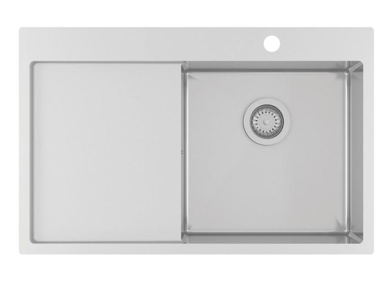 Ausmann Oder Blue stainless steel sink 78x50cm flush-mounted and inset with drainer 1208957121