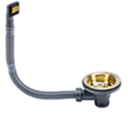 Ausmann Mosel Stainless steel sink drain set, including overflow, stainless steel 1208957146