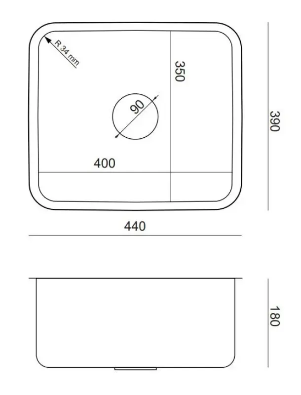 Aquadesign Oxford copper PVD stainless steel sink 40x35cm undermount 1208957202