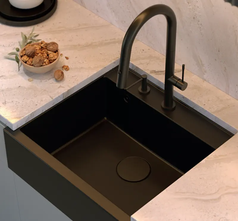 Quadri Swindon Luxe Built-in Soap Dispenser matt black from top refillable 1208957213