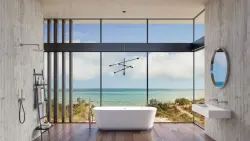 AquaTrimo Acciaio freestanding bath faucet with hand shower, stainless steel 1208957285