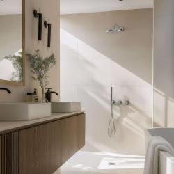 Waterevolution Flow built-in shower set chrome with thermostat rain shower and hand shower 1208957343