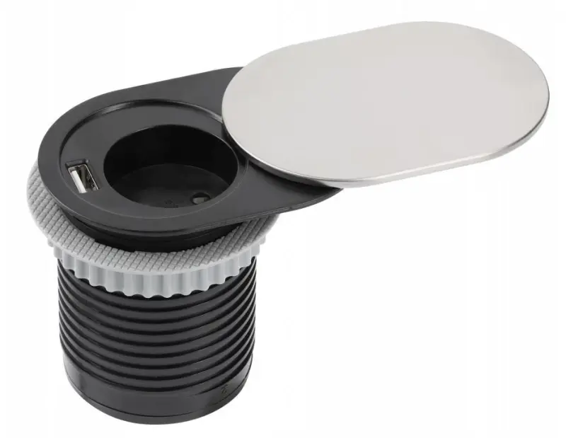 Indux Slide built-in kitchen socket in countertop with USB C and socket color stainless steel 1208957391