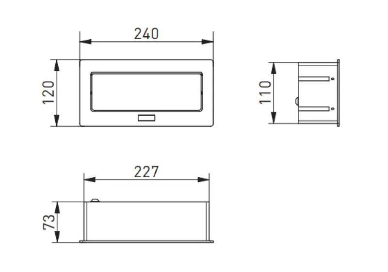 Indux Flip Medium pin earthing kitchen socket for worktop or wall unit matt black with 3 outlets 1208957434