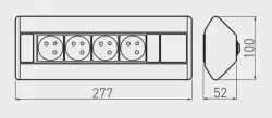 Indux Corner corner kitchen socket with 4 pin earthing outlets 1208957443