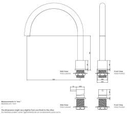 Waterevolution Flow 2-hole kitchen mixer brass T151LE