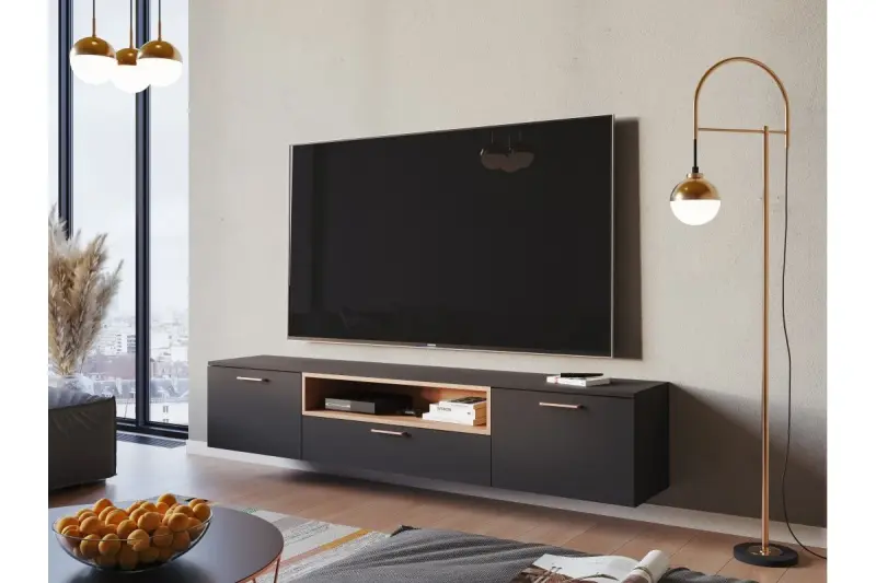 Decor Abies Brass/Gold Floor Lamp with black marble base 7573