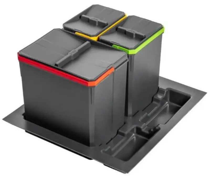 Garbi Basket B-60-3 waste sorting system for drawer 60cm incl. holder and 3 waste bins 1208957473