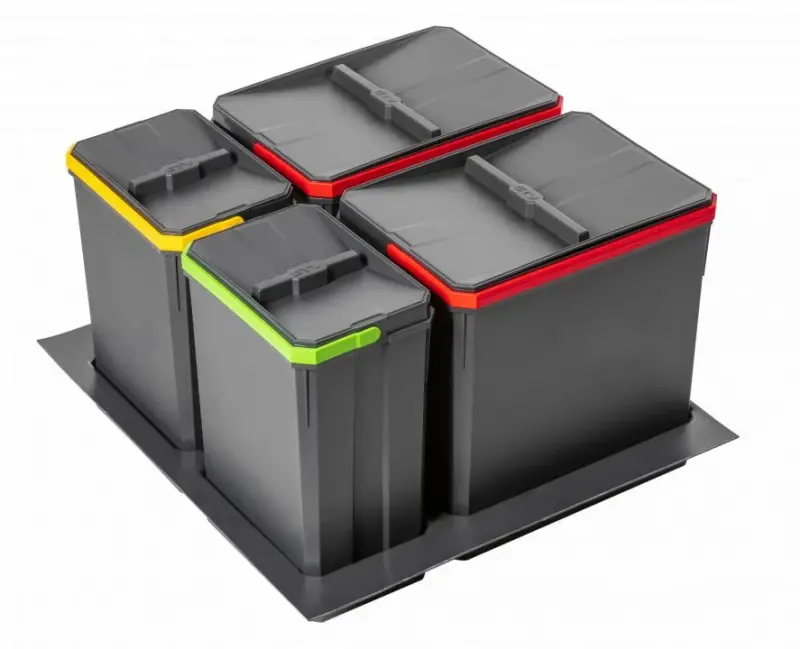 Garbi Basket B-60-4 waste sorting system for drawer 60cm incl. holder and 4 waste bins 1208957475