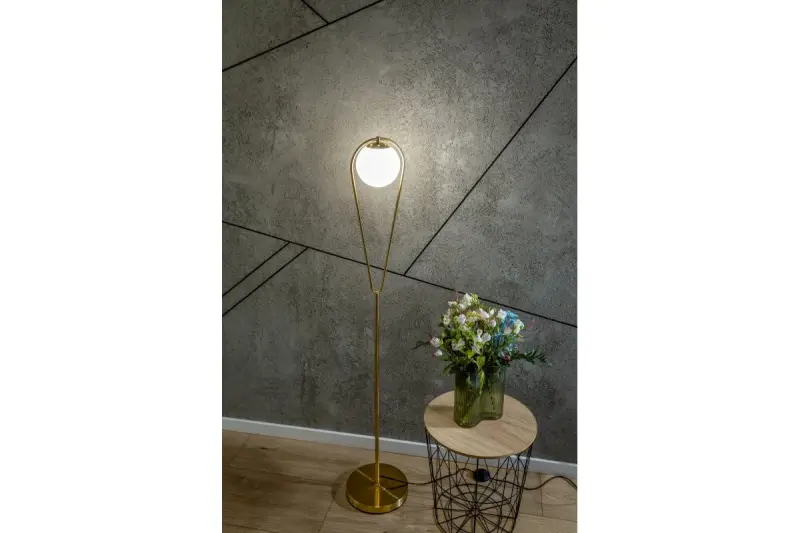 Decor Ciklop Brass Gold Floor Lamp with teardrop look 9737