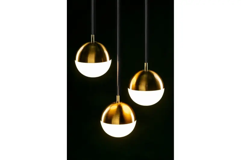 Decor Abies Brass Gold Modern Pendant Lamp with round metal lampshade 7597