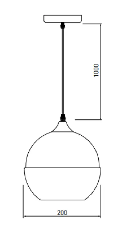 Decor Lender modern metal and glass pendant lamp 200 mm width 8389