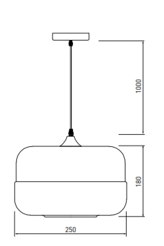 Decor Lender modern metal and glass pendant lamp 250 mm width 8433