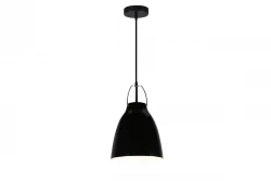 Decor Orient tapered metal pendant lamp black with contrasting white interior 4475