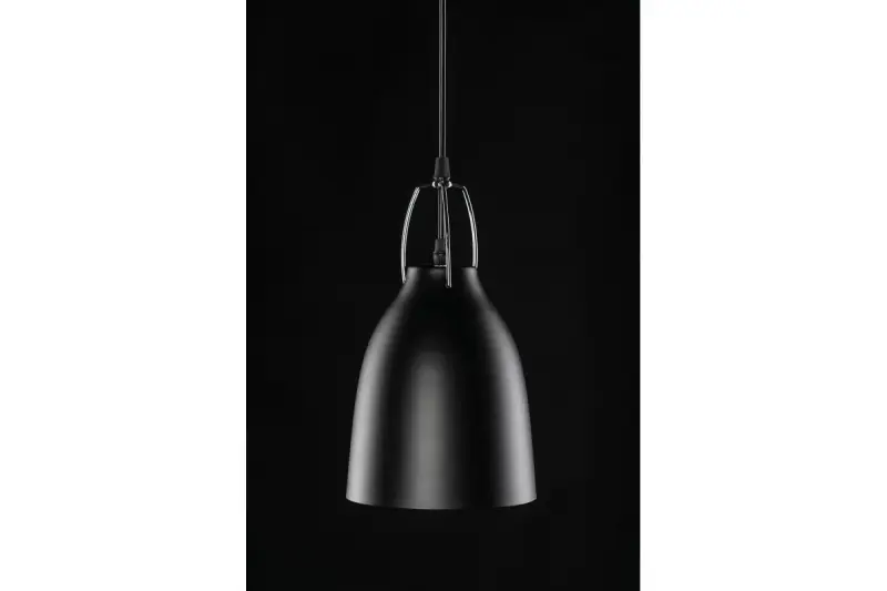 Decor Orient tapered metal pendant lamp black with contrasting white interior 4475
