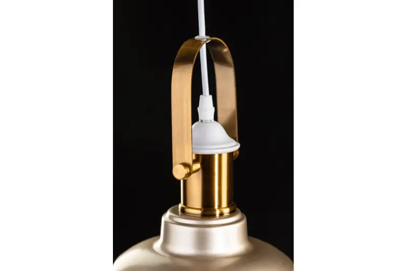 Decor Zenit pendant lamp with beige metal dome and metallic finish 4871