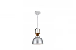 Decor Zenit pendant lamp with grey metal dome and metallic finish 4895