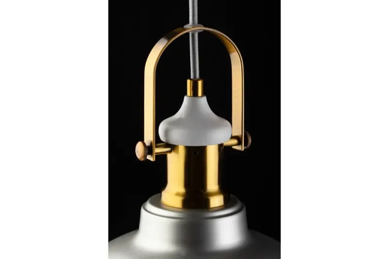 Decor Zenit pendant lamp with grey metal dome and metallic finish 4895