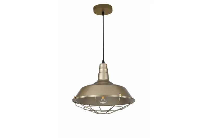 Decor Solen pendant lamp industrial shape with golden grid diameter 36,5 cm 3703