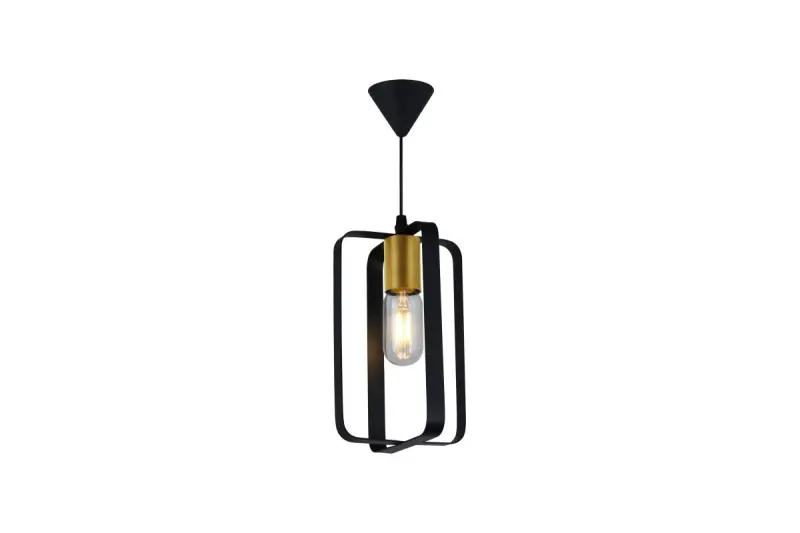 Decor Oxalis pendant lamp with black metal frame in geometric shape diameter 13 cm 3185