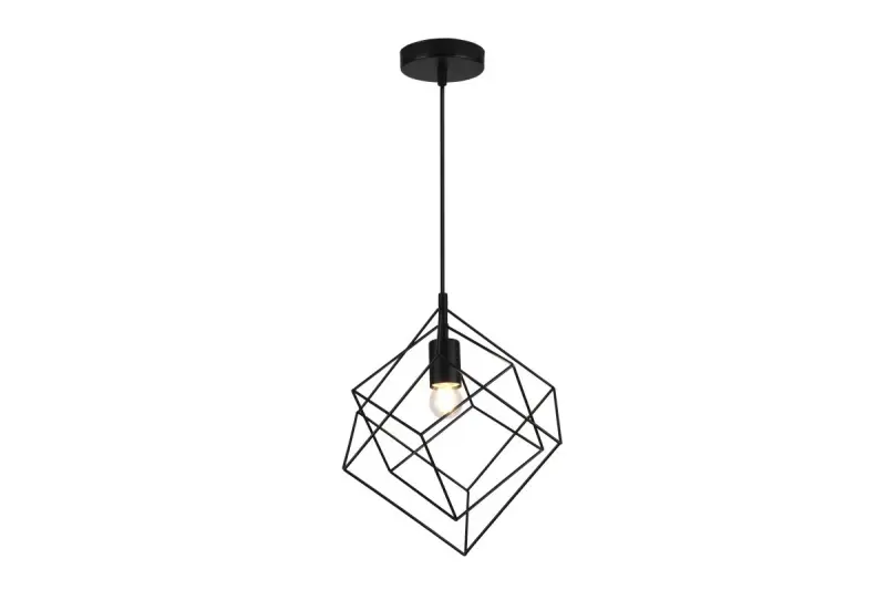 Decor Rosa geometric black pendant lamp composed of 2 black cubes 3437