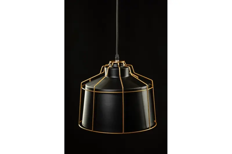 Decor Goa black pendant lamp with decorative gold frame 3512