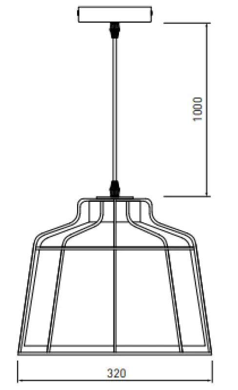 Decor Goa black pendant lamp with decorative gold frame 3512