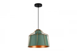 Decor Goa green pendant lamp with decorative gold frame 3499