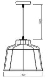 Decor Goa green pendant lamp with decorative gold frame 3499