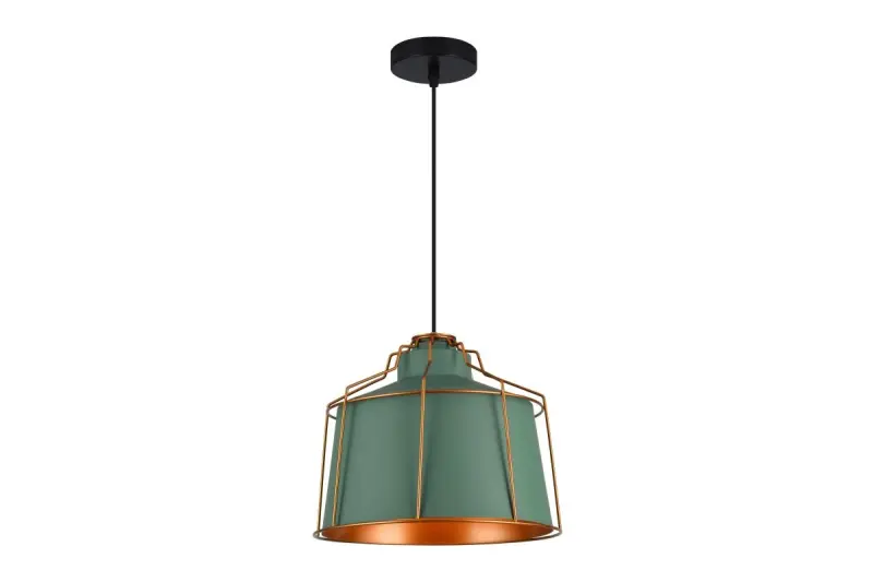 Decor Goa green pendant lamp with decorative gold frame 3499