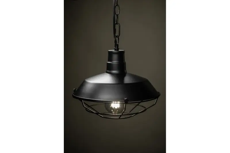 Decor Lars black pendant lamp with industrial black grid diameter 26 cm 2233