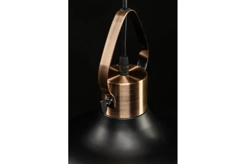 Decor Mees black metal pendant lamp with attached lampshade in the shape of an oil lamp 2363