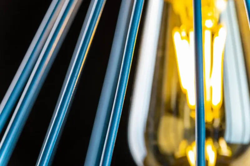 Decor Tess blue metal conical wire pendant lamp 2578